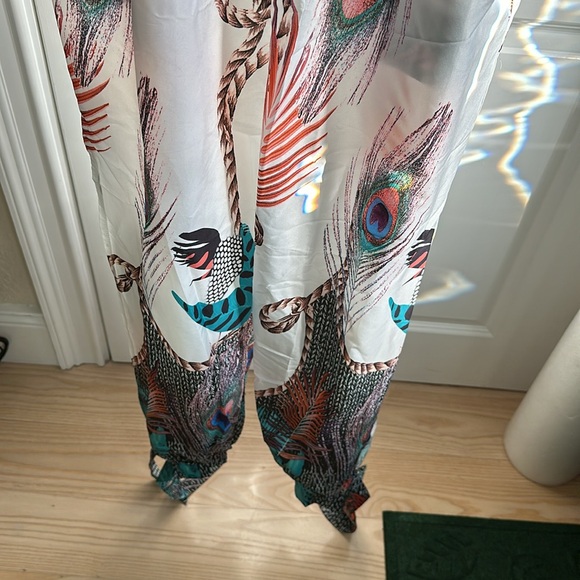 Non stretch jumpsuit- strapped style tapered leg with ties - Picture 4 of 6